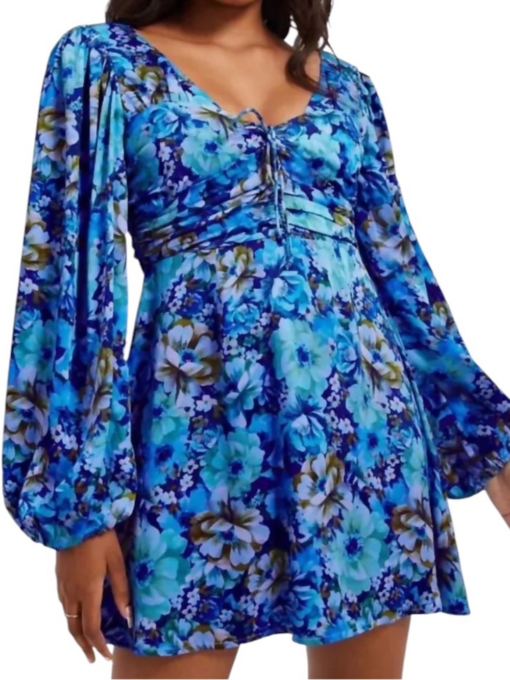 For Love & Lemons Astor Mini Dress In Blue NWT Size Medium - Picture 9 of 9